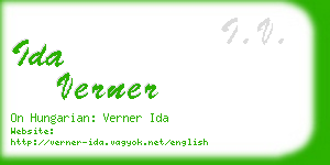 ida verner business card